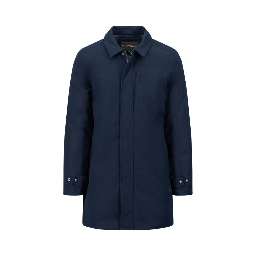 Twill coat with stand-up collar