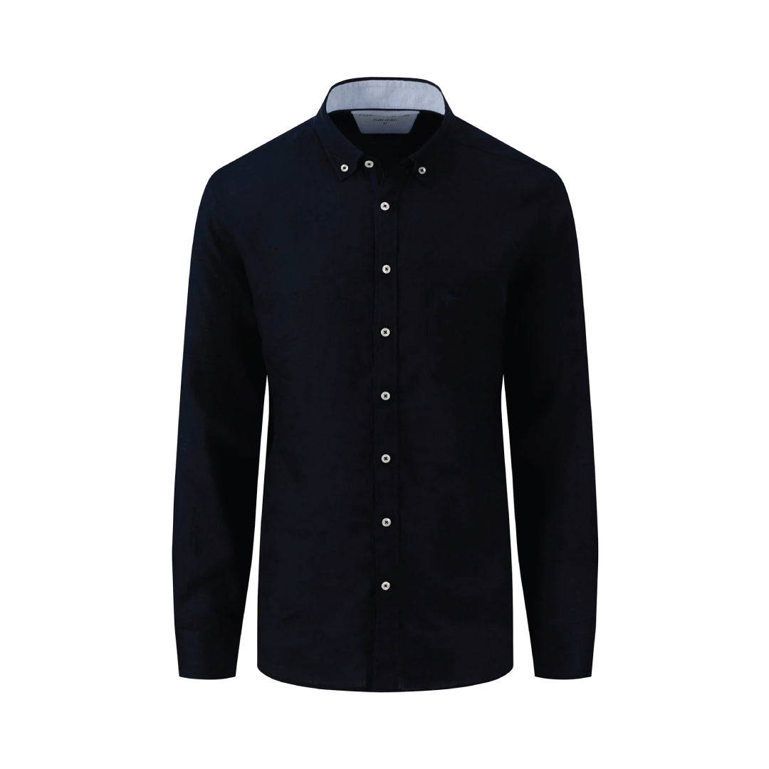 Fynch Hatton Premium linen shirt with button-down collar