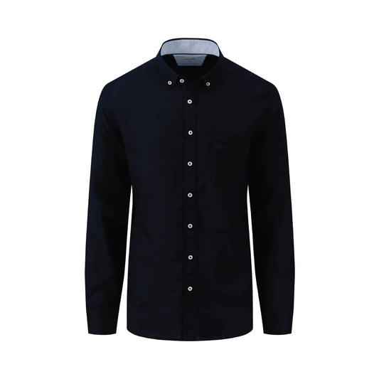 Fynch Hatton Premium linen shirt with button-down collar