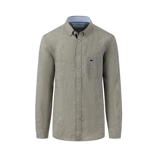 Fynch Hatton Premium linen shirt with button-down collar