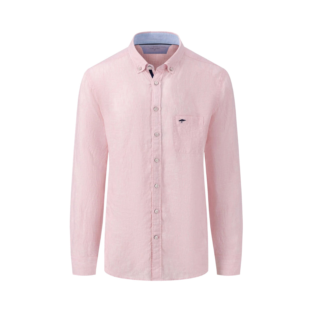 Fynch Hatton Premium linen shirt with button-down collar