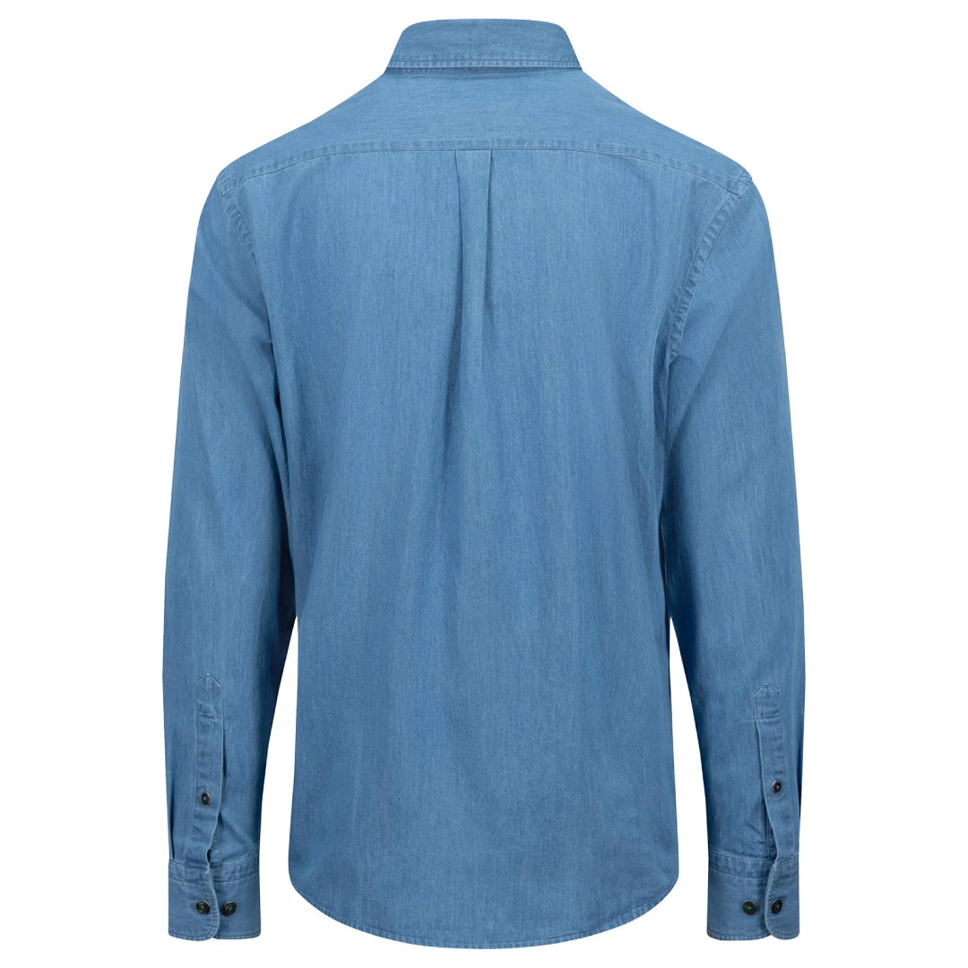 Jeans shirt with button-down collar