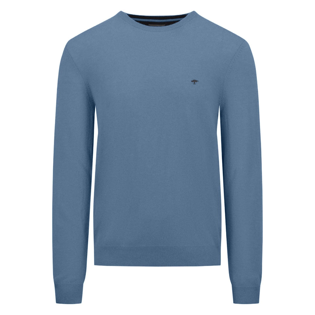 Merino cashmere sweater with round neck