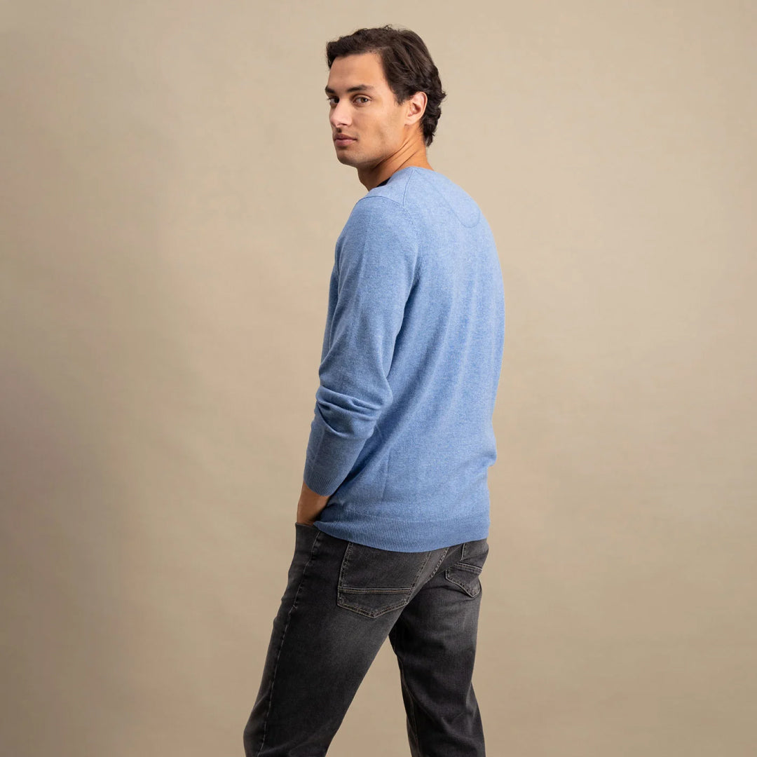 Merino cashmere sweater with round neck