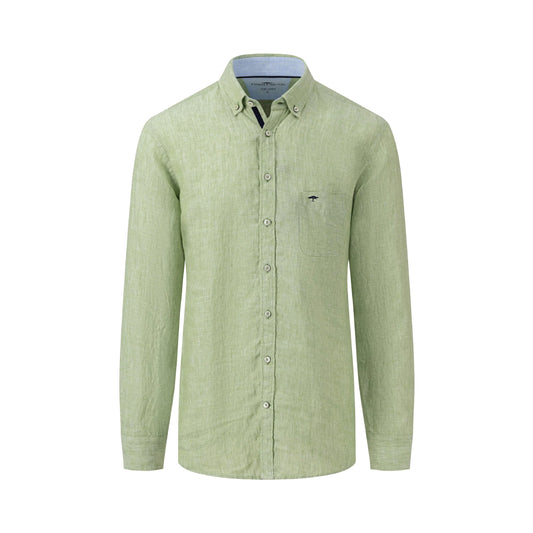 Fynch Hatton Premium linen shirt with button-down collar