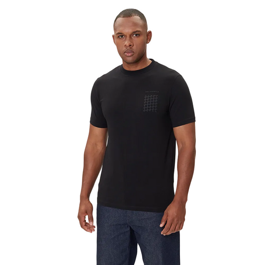 Karl Lagerfeld Black regular fit men's T-shirt with crew neck and signature chest logo, premium designer casual wear.