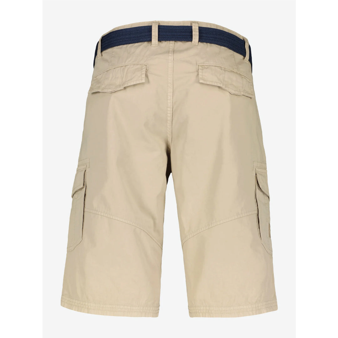 Lerros Plain-colored cargo bermuda with belt