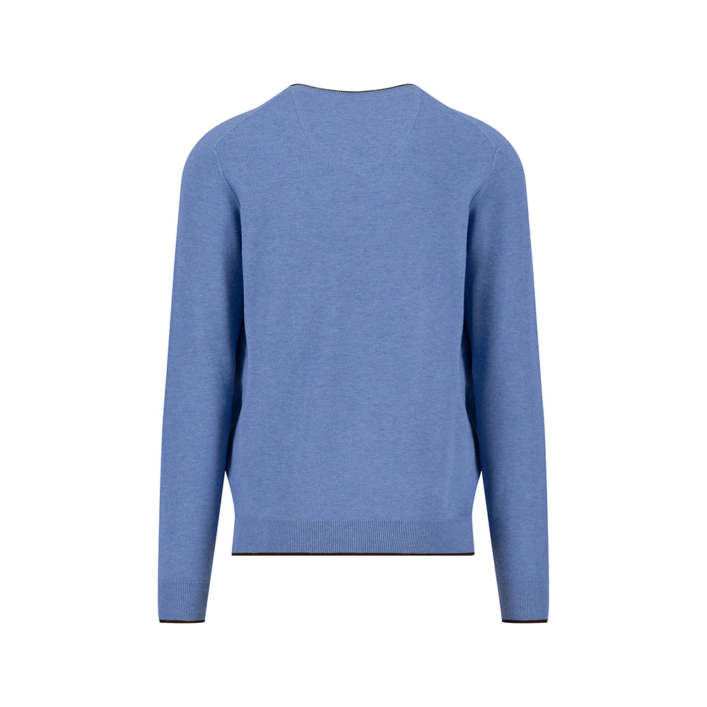 Fynch Hatton Fine knit sweater in cotton with V-neck