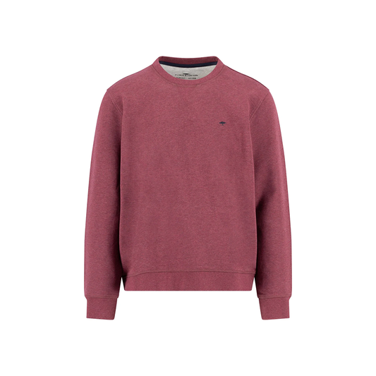 Fynch Hatton Cotton sweat jumper with round neckline and logo embroidery