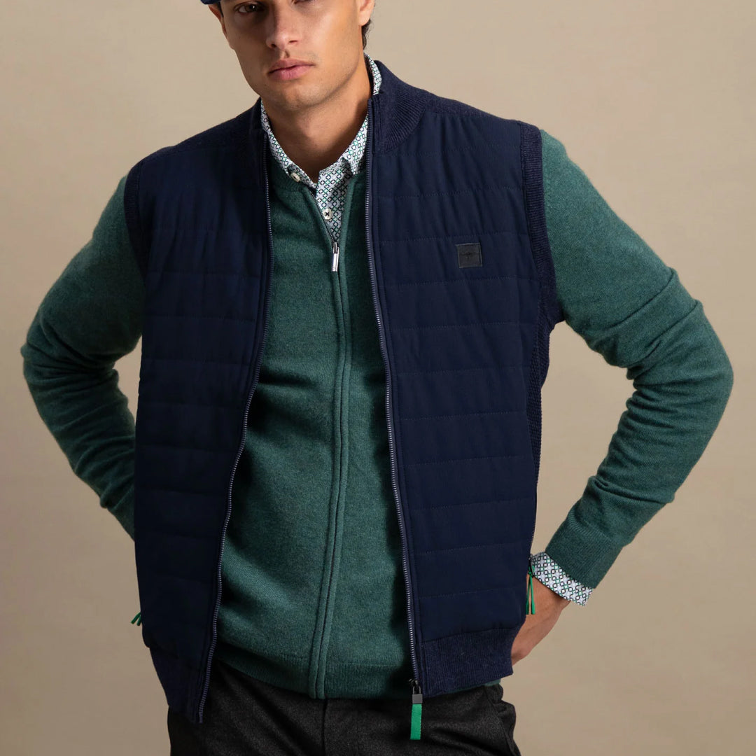 Hybrid vest with stand-up collar