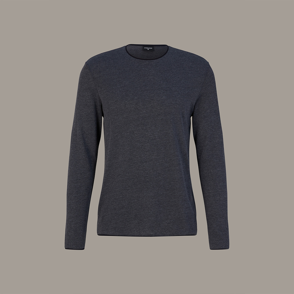 Strellson Prospect long sleeve top, dark grey marl