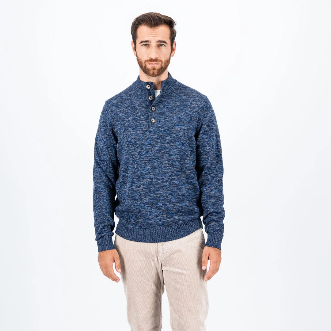 Melted knitted cotton sweater