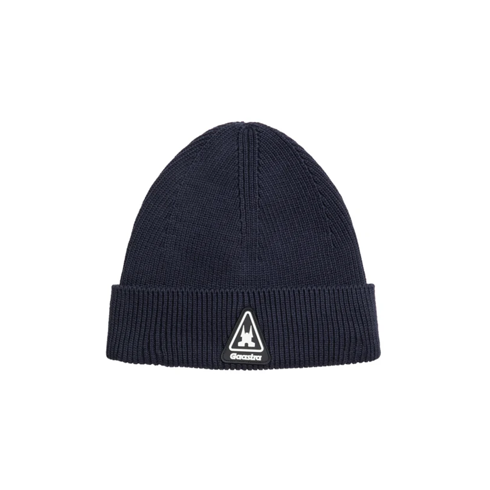 Gaastra Ribbed Knit Beanie with Rubber Patch