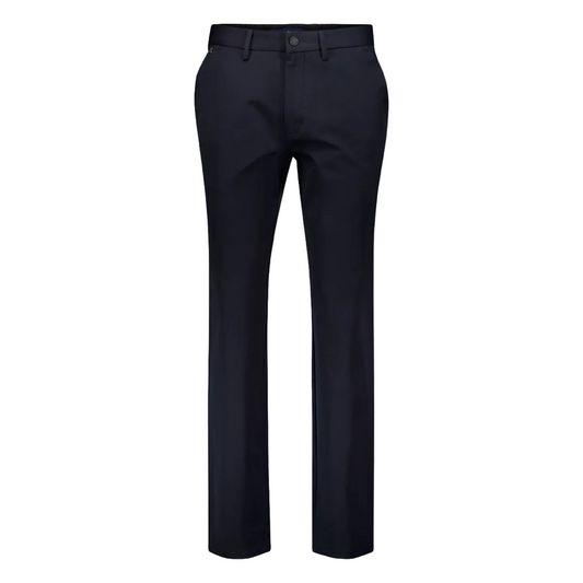 A pair of dark navy Gardeur trousers with a tapered fit, displayed against a white background.