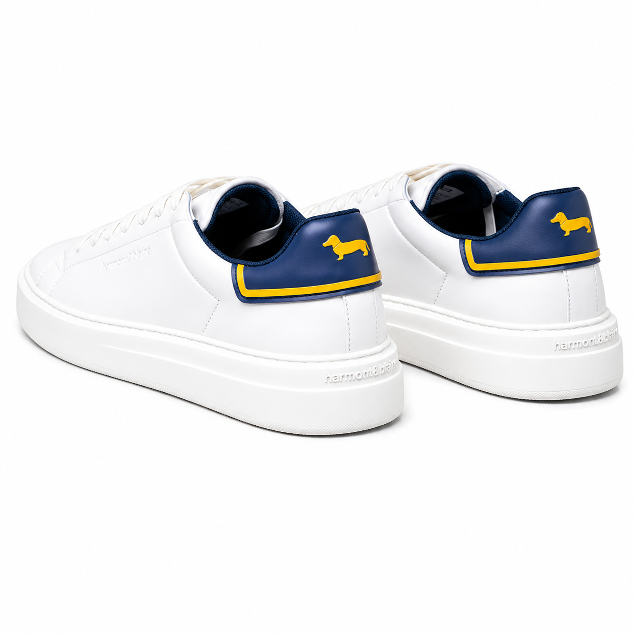 Harmont & Blaine white sneakers with blue and yellow accents for men