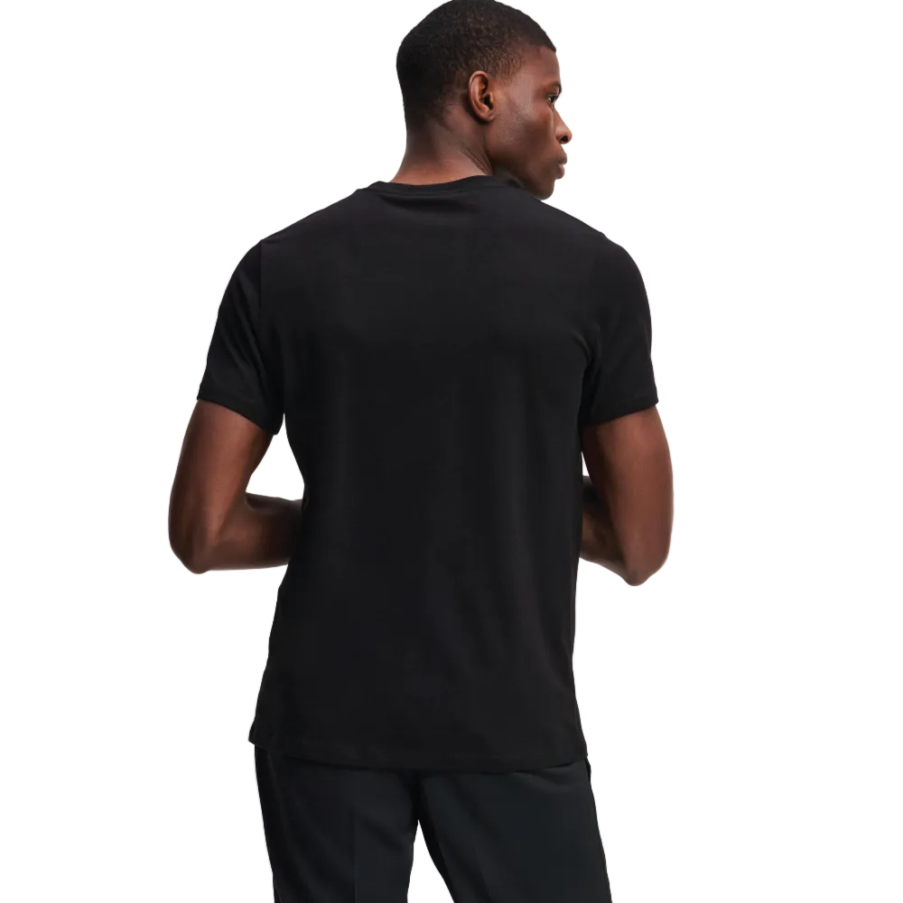 Karl Lagerfeld men's black Crewneck regular fit T-shirt front view