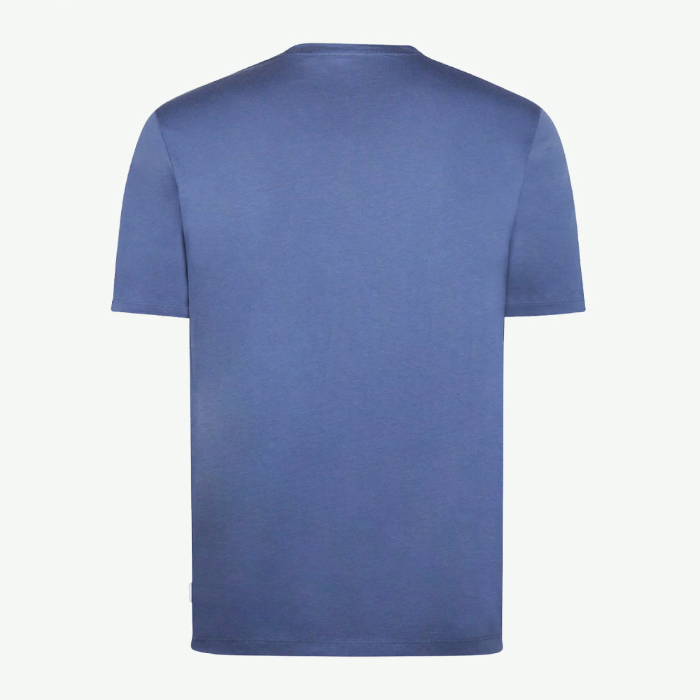McGregor men's blue Original Print crew neck T-shirt with a vintage logo graphic and short sleeves .