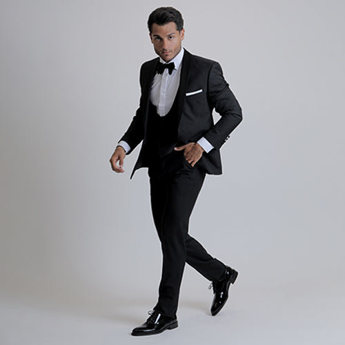 Black tuxedo shawl collar