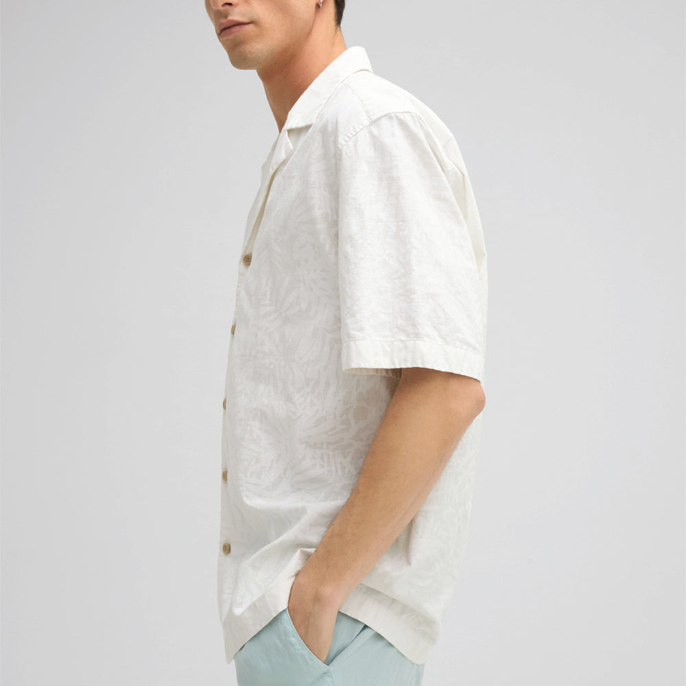 Strellson Cliro Short-sleeved Shirt in an Ecru Pattern