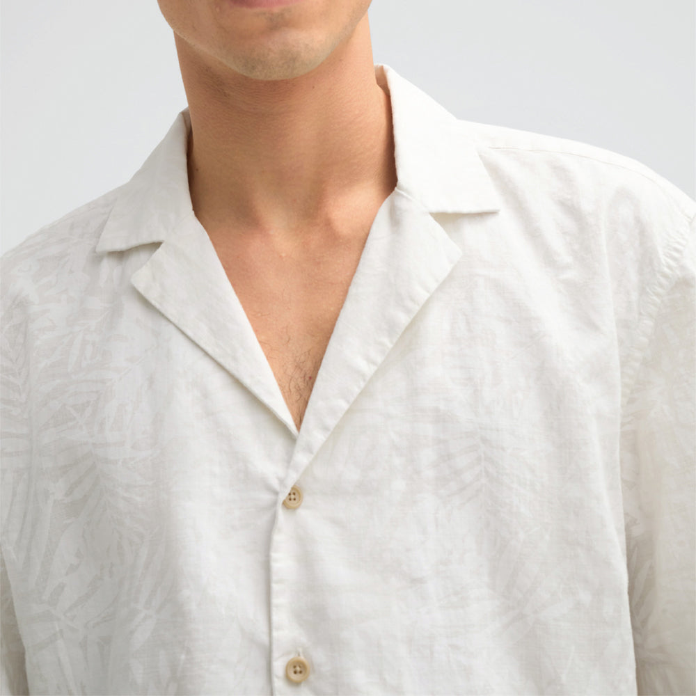 Strellson Cliro Short-sleeved Shirt in an Ecru Pattern