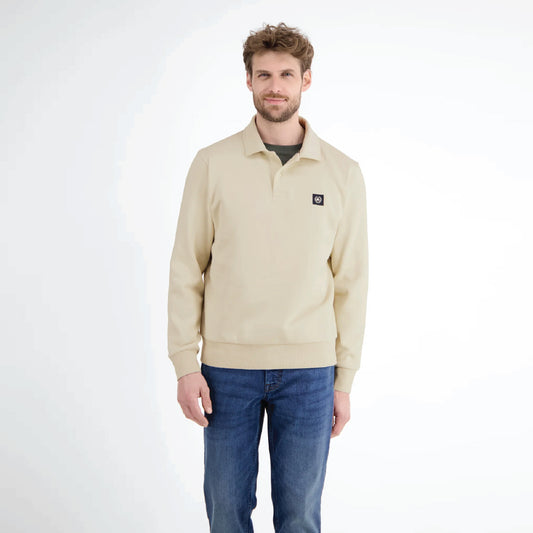 Lerros men’s sweat polo shirt with long sleeves and button placket available at Kayagan Lebanon