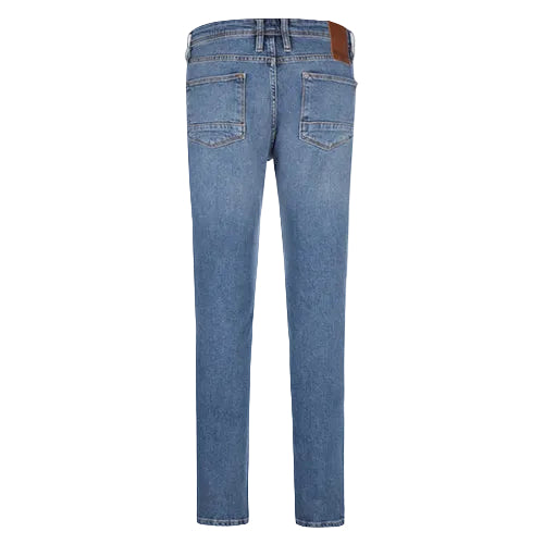 McGregor Slim Fit jeans medium blue wash men's blue stretch denim jeans with five-pocket design available online at Kayagan Lebanon.