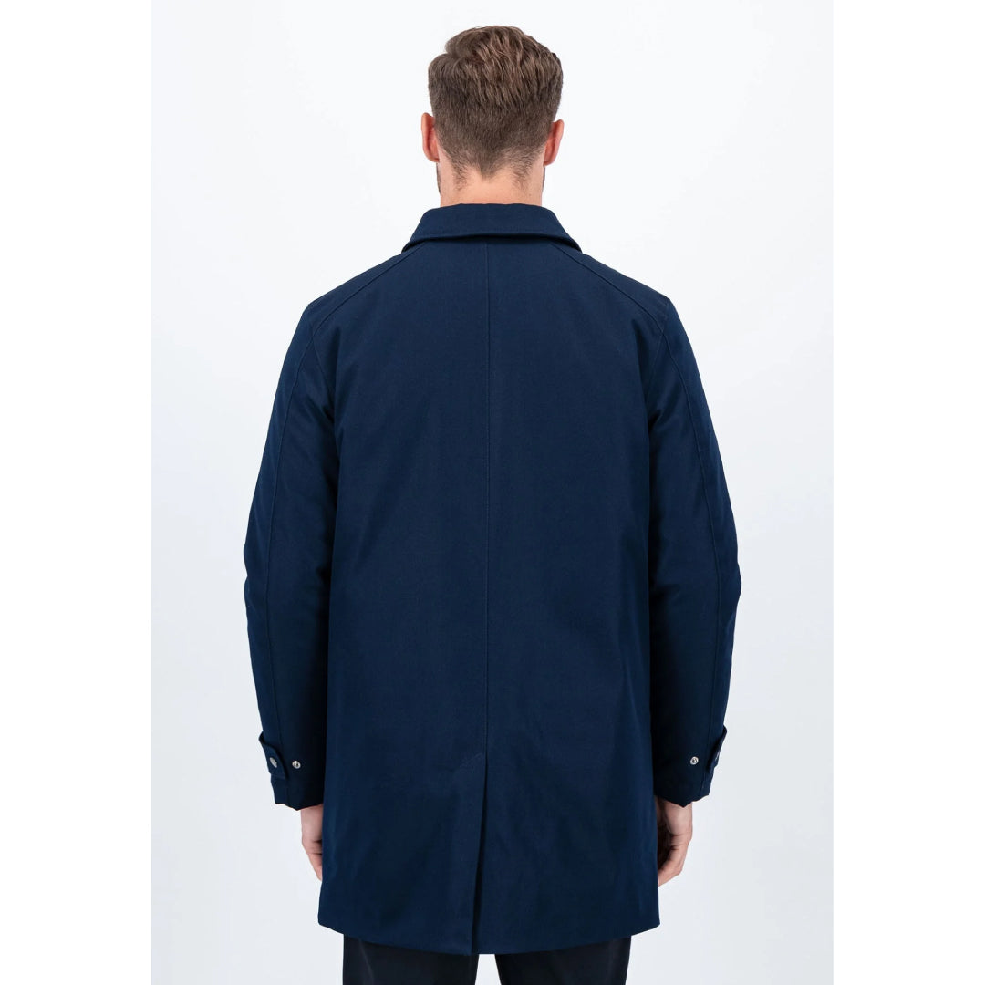 Twill coat with stand-up collar