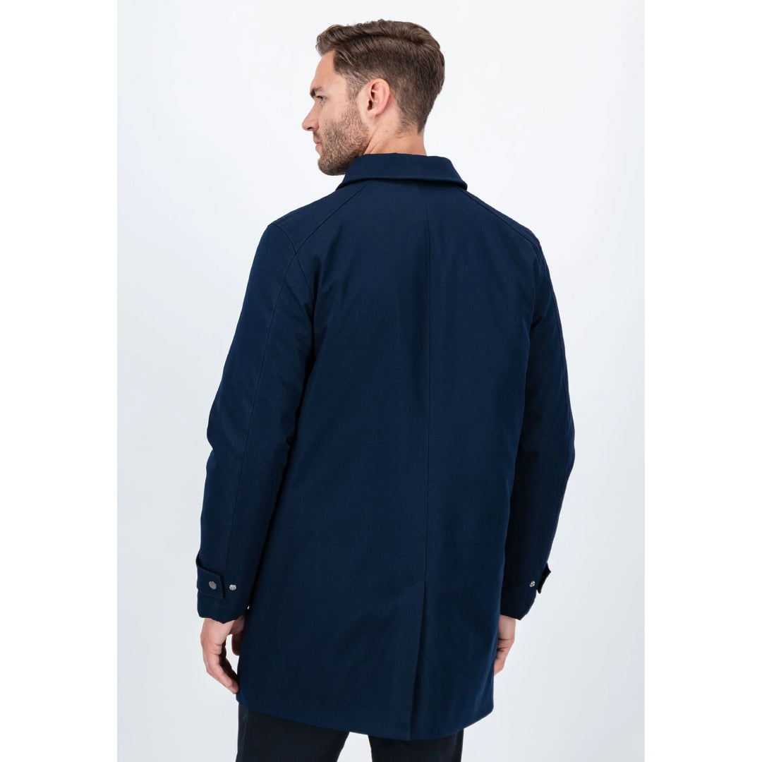 Twill coat with stand-up collar