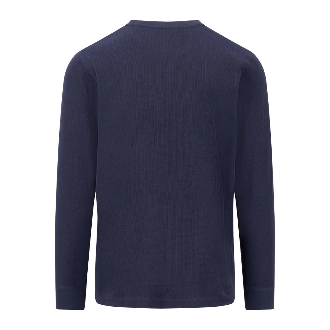 Long-sleeved cotton blend shirt with round neck