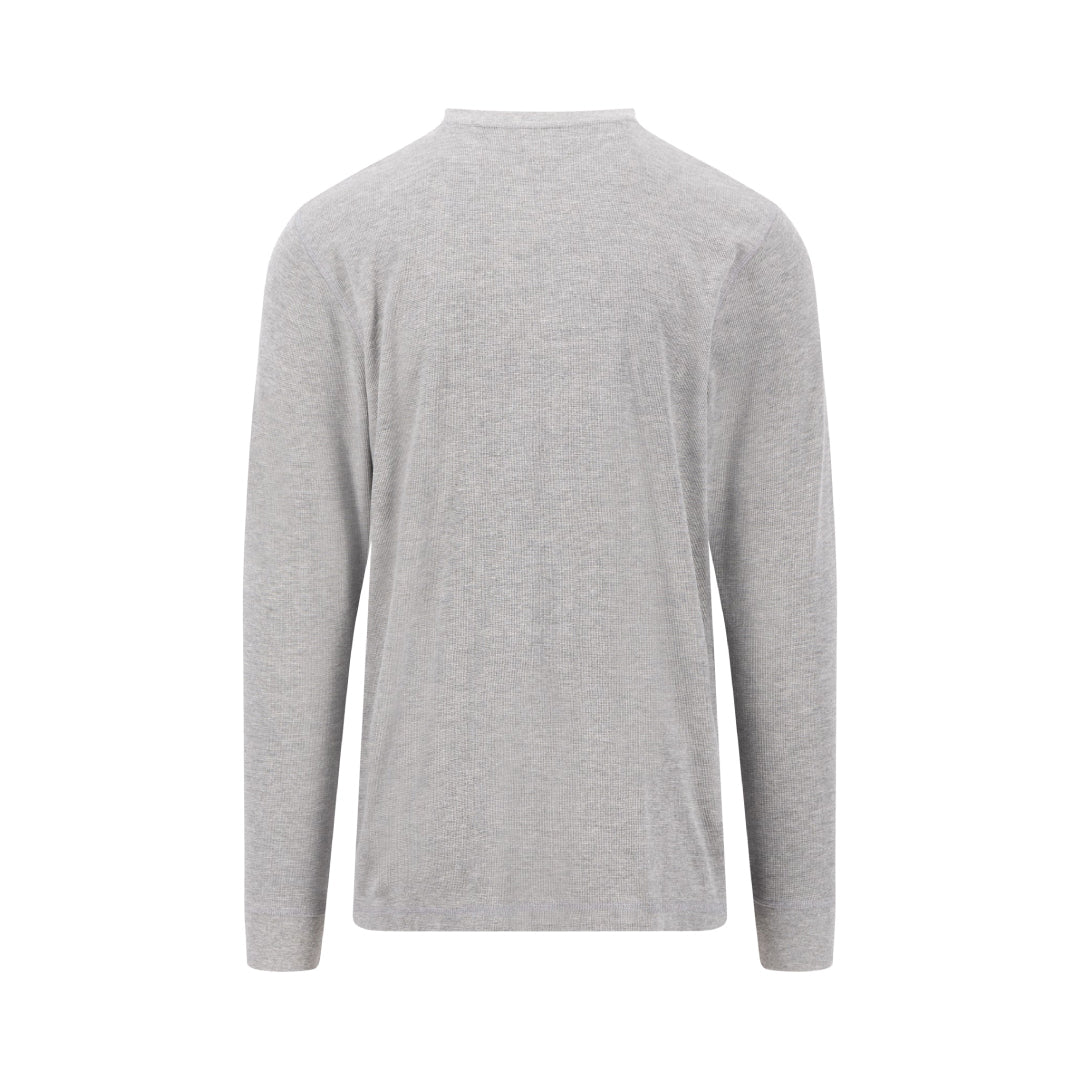 Long-sleeved cotton blend shirt with round neck