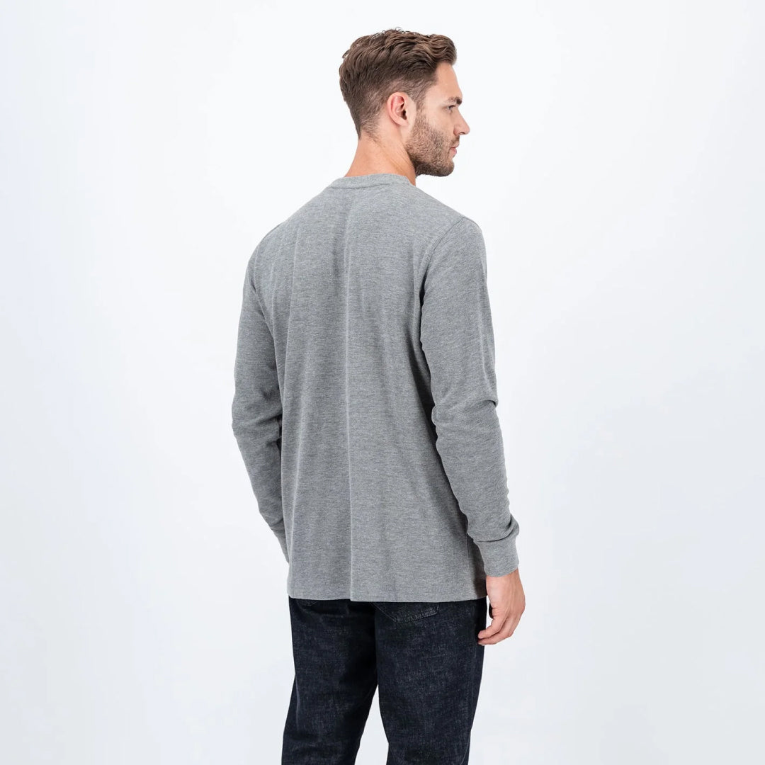 Long-sleeved cotton blend shirt with round neck