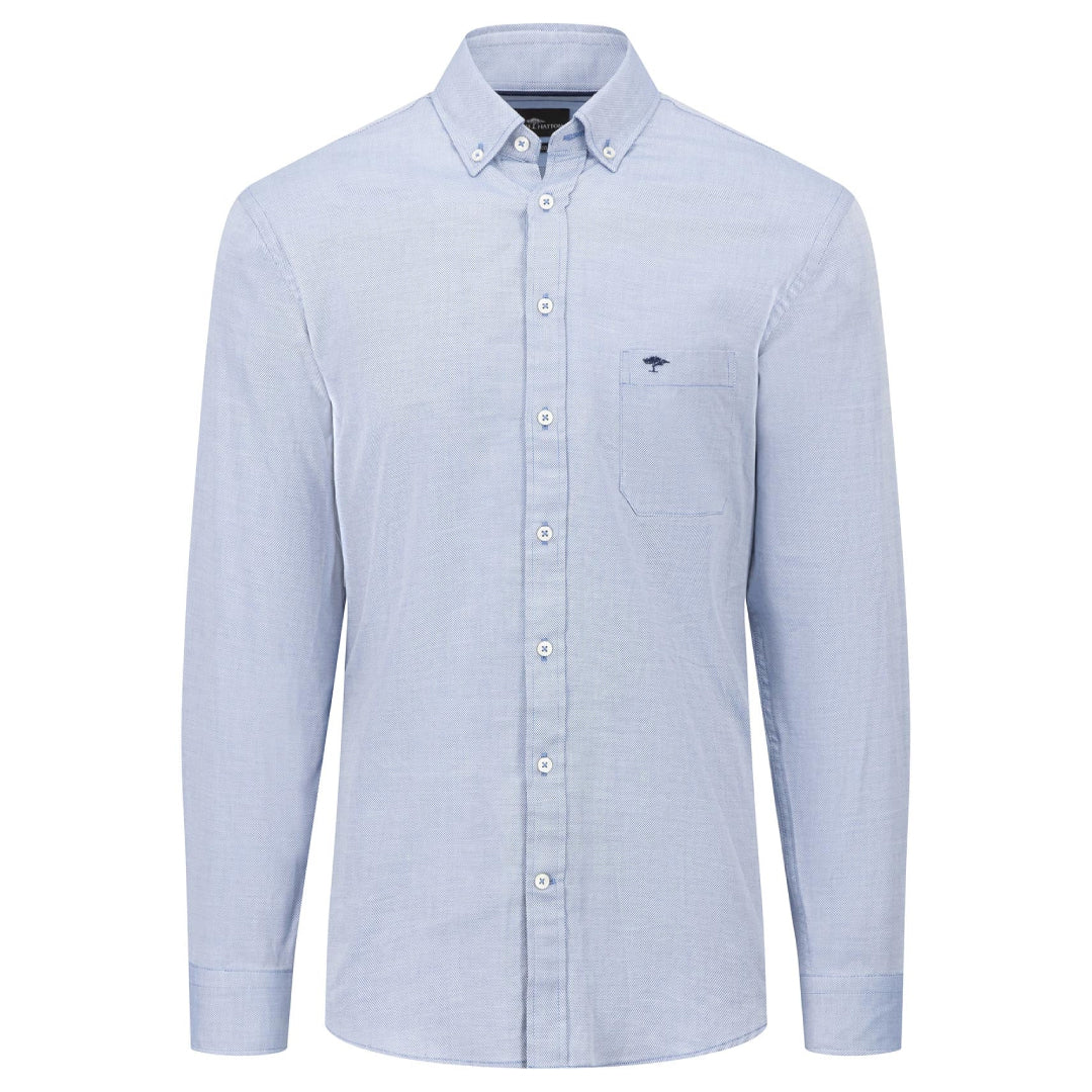 Cotton shirt with button-down collar