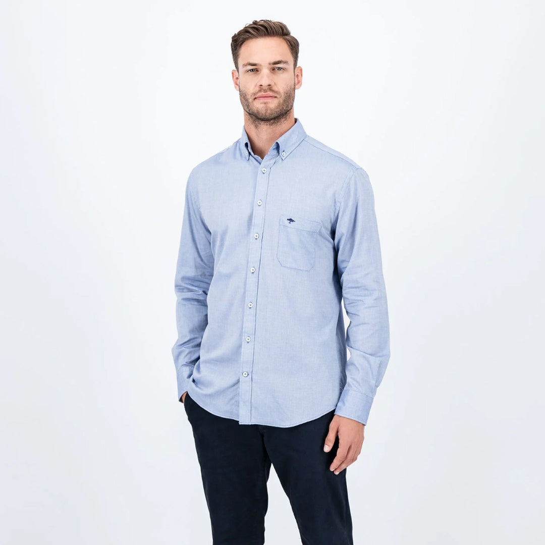 Cotton shirt with button-down collar