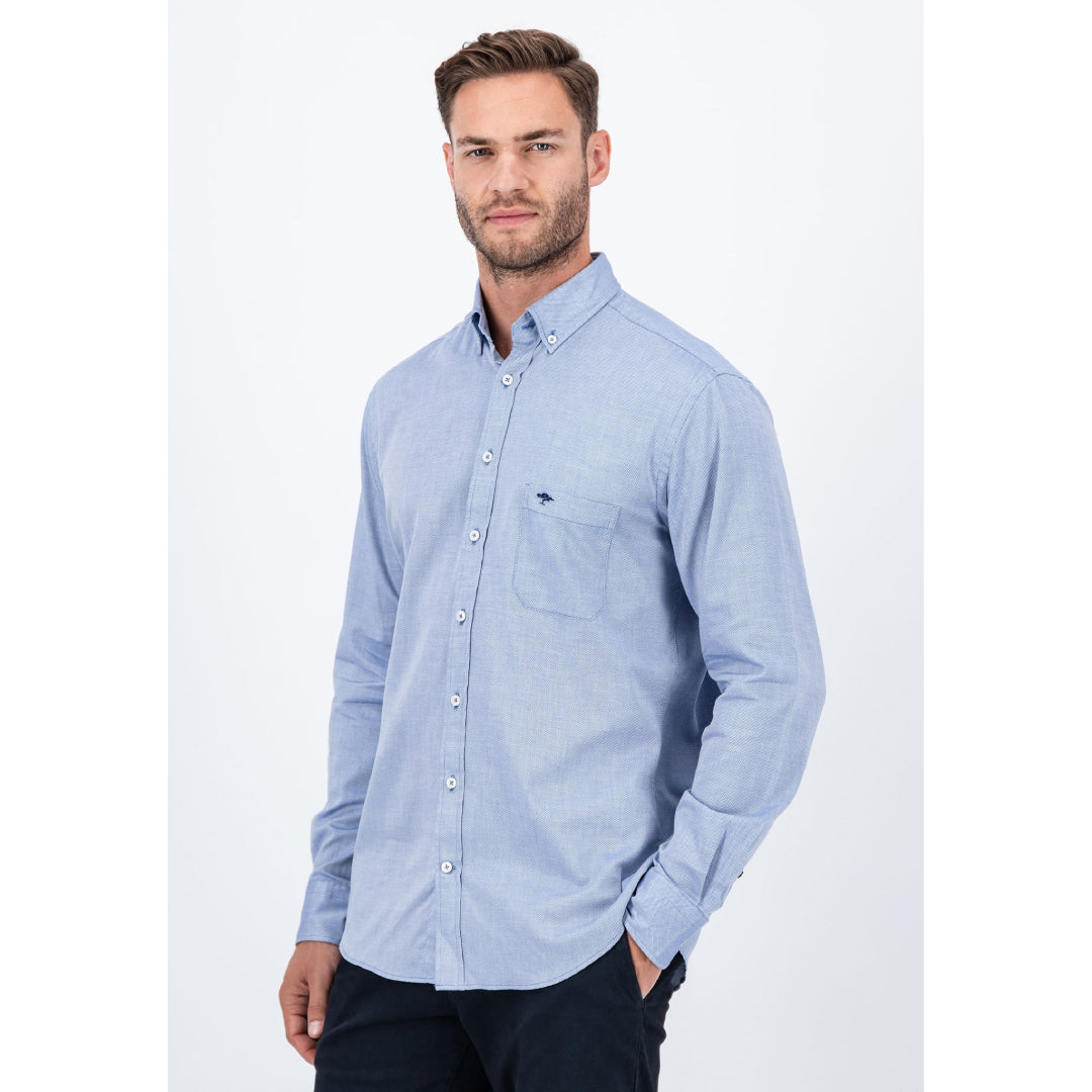 Cotton shirt with button-down collar