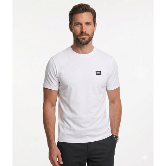 Karl Lagerfeld White T-shirt with logo badge accent