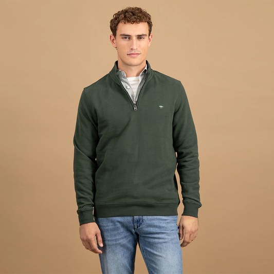 Fynch Hatton Cotton sweatshirt with Troyer collar