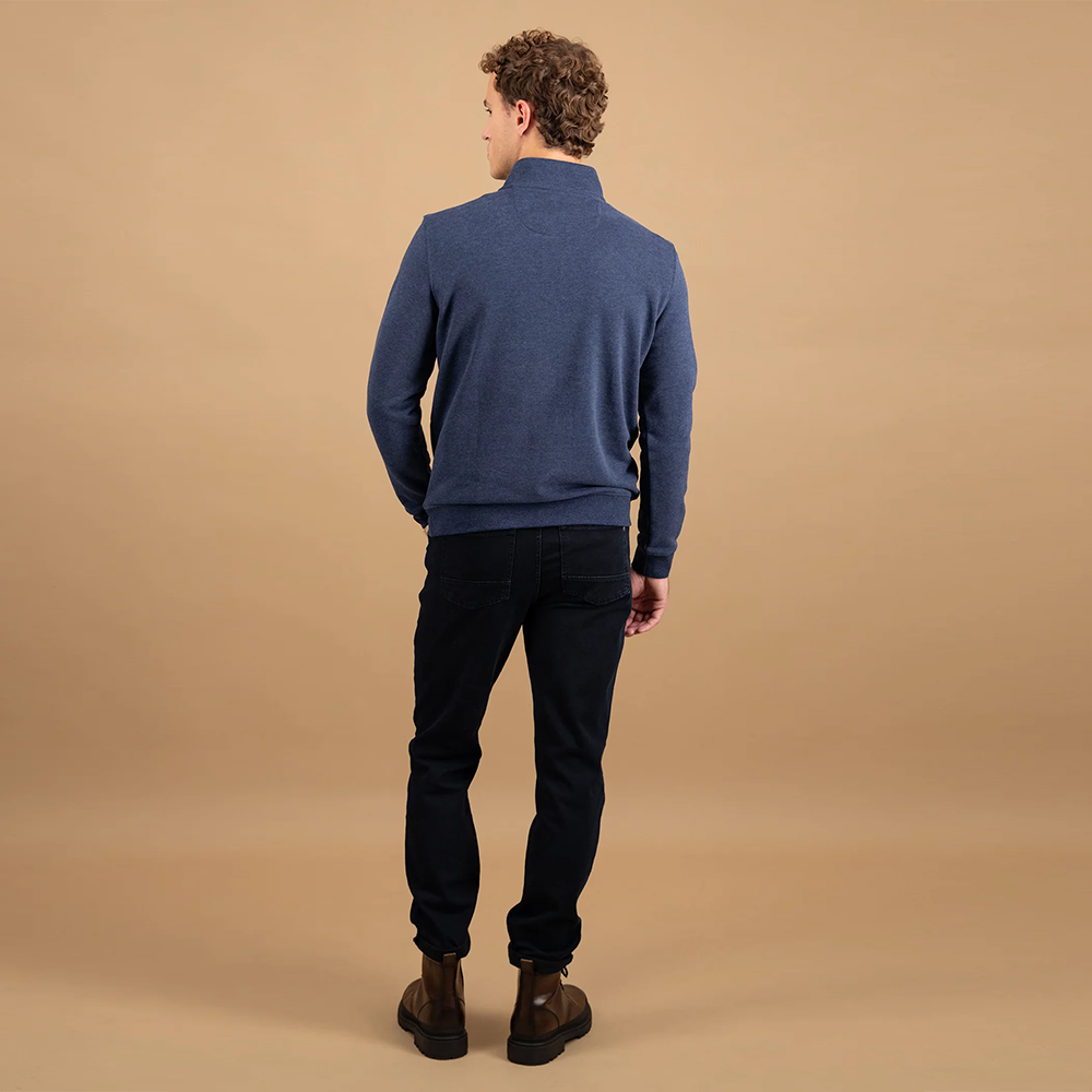 Fynch Hatton Cotton sweatshirt with Troyer collar