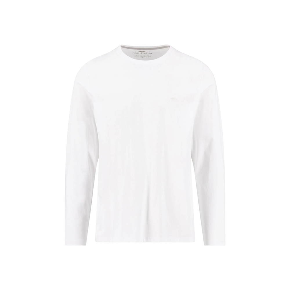 Fynch Hatton Long-sleeved shirt in cotton with round neck