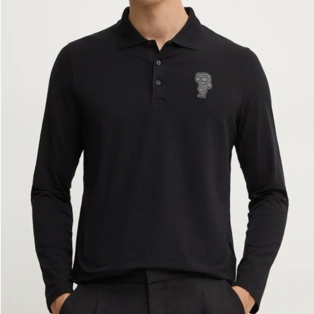 KARL LAGERFELD POLO LONG SLEEVES BLACK