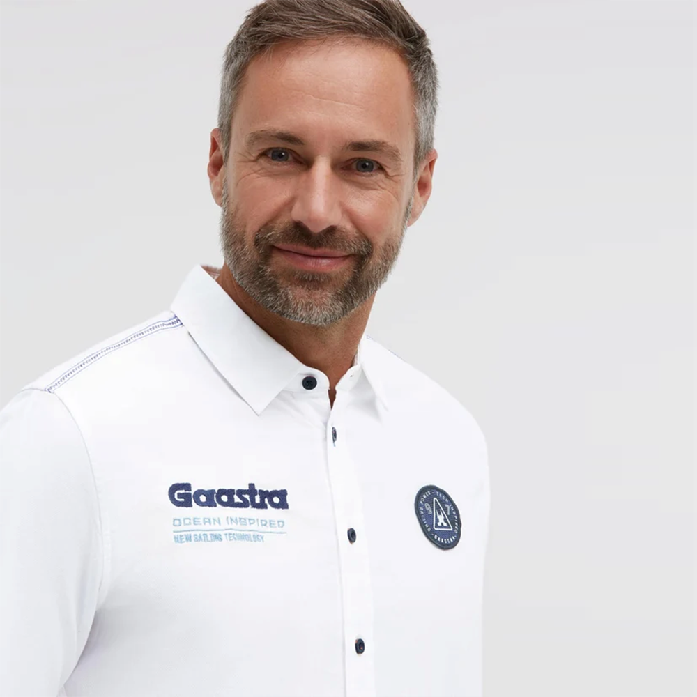 Gaastra Structured long-sleeve shirt with embroidered logo Regular Fit