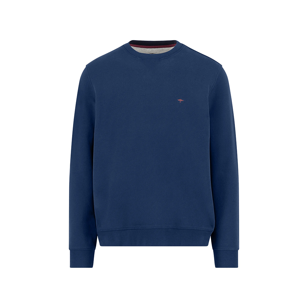 Fynch Hatton Cotton sweat jumper with round neckline and logo embroidery