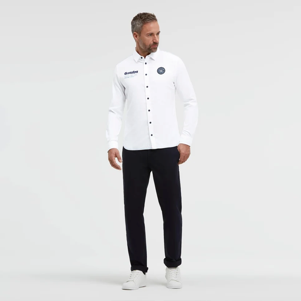 Gaastra Structured long-sleeve shirt with embroidered logo Regular Fit