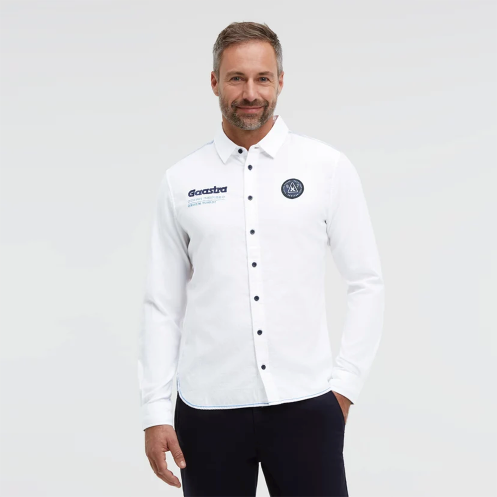 Gaastra Structured long-sleeve shirt with embroidered logo Regular Fit
