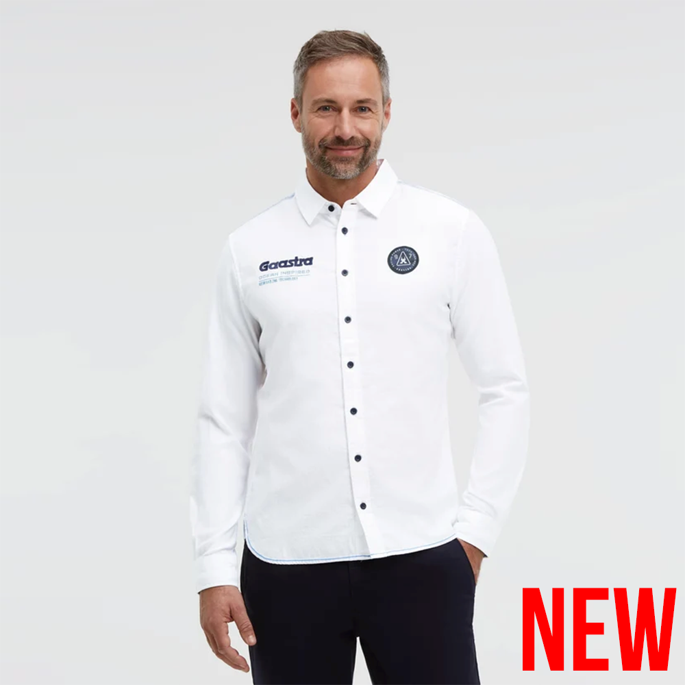 Gaastra Structured long-sleeve shirt with embroidered logo Regular Fit