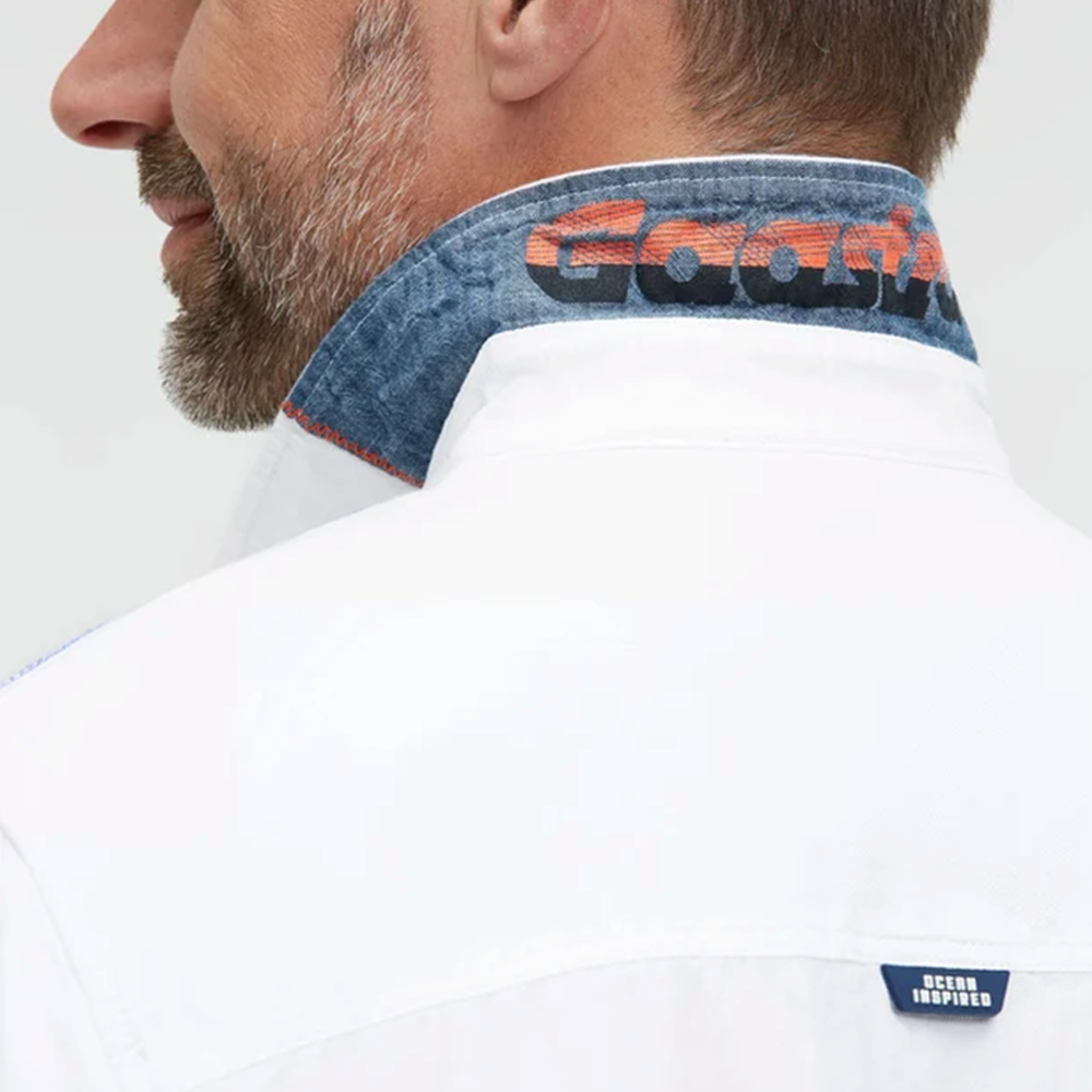 Gaastra Structured long-sleeve shirt with embroidered logo Regular Fit