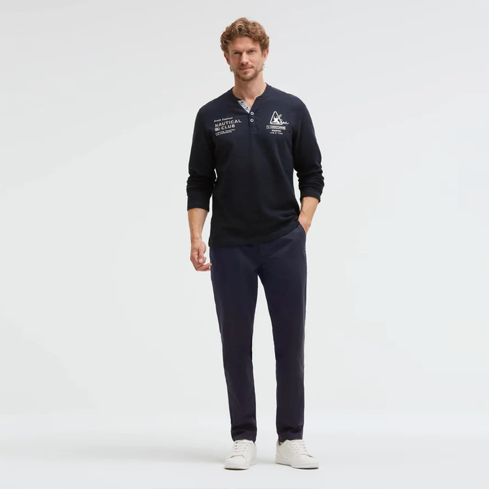 Gaastra Henley long sleeve with print and embroidery blue whale Regular Fit