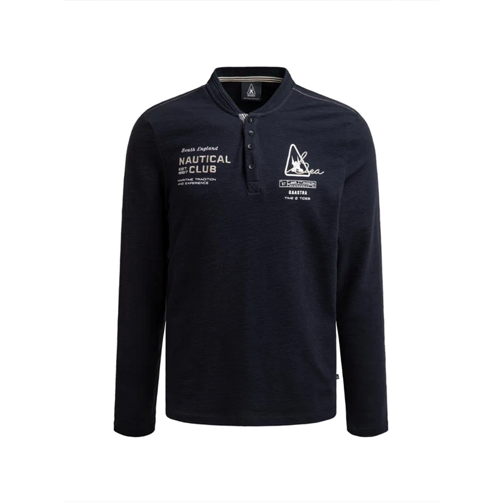 Gaastra Henley long sleeve with print and embroidery blue whale Regular Fit