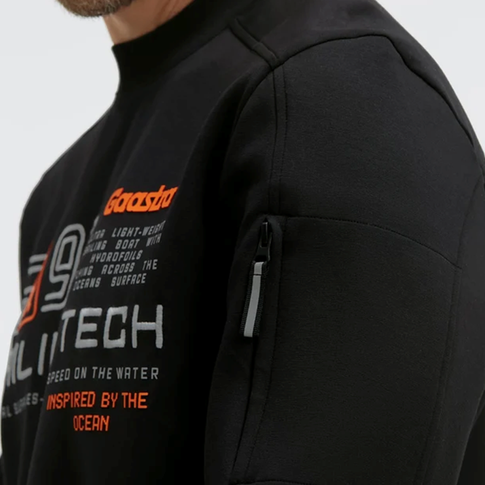 Gaastra Interlock Sweatshirt with Artwork and Sleeve Pocket Regular Fit