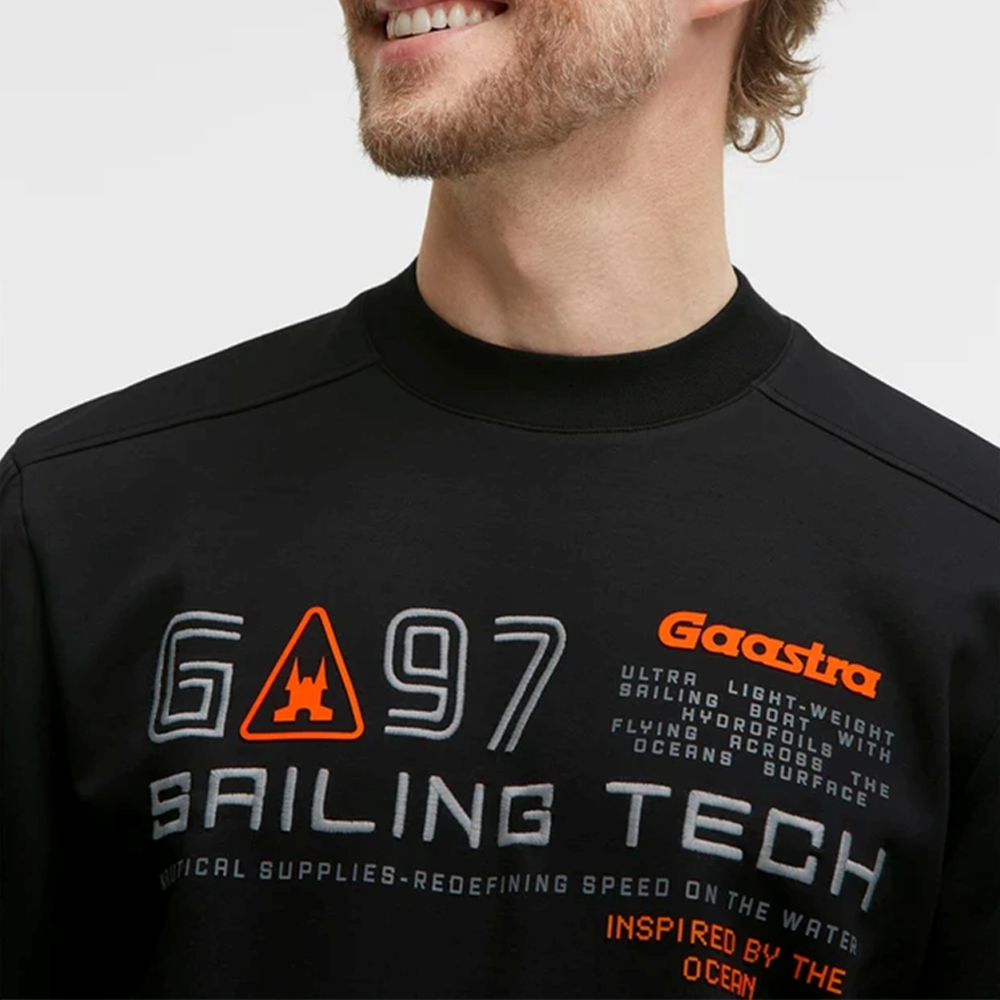 Gaastra Interlock Sweatshirt with Artwork and Sleeve Pocket Regular Fit