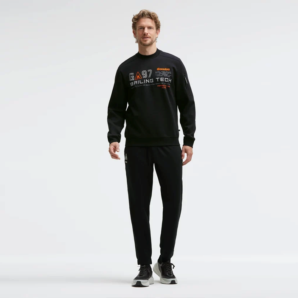 Gaastra Interlock Sweatshirt with Artwork and Sleeve Pocket Regular Fit
